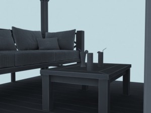 beach sunbed Modèle 3D