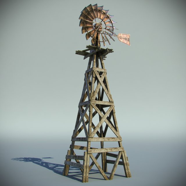 windmill 3D Modell .c4d .max .obj .3ds .fbx .stl .blend