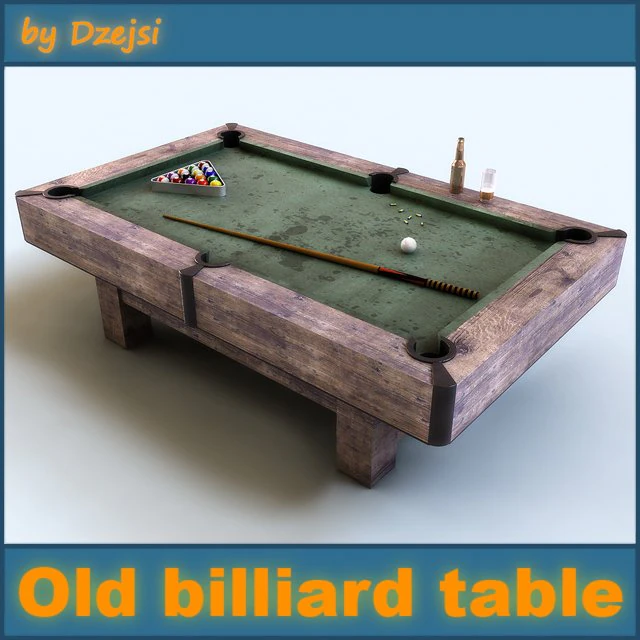 old billiard table 3D Model .c4d .max .obj .3ds .fbx .stl .blend 