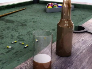 old billiard table 3D Model