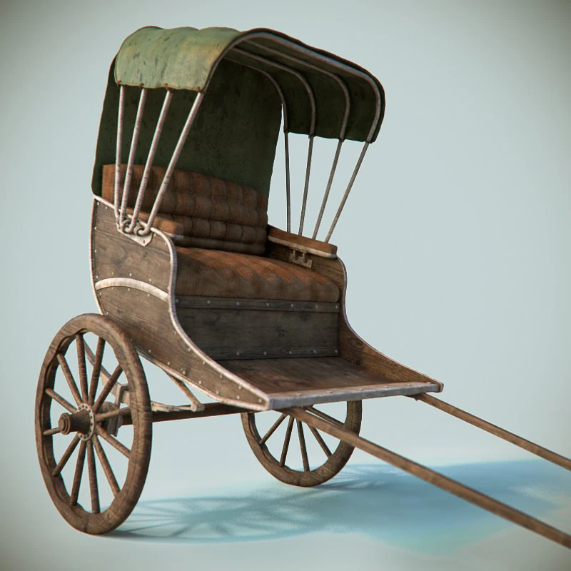 old cart 3D Model .c4d .max .obj .3ds .fbx .stl .blend 