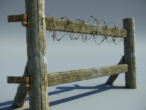 old wooden fence Modèle 3D