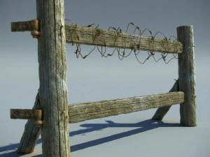 old wooden fence 3D Model