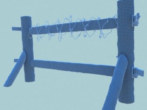 old wooden fence 3D Model