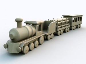 toy wooden train 3D Model