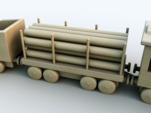 toy wooden train 3D Model
