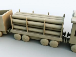 toy wooden train 3D Model