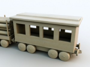 toy wooden train 3D Model
