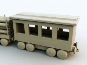 toy wooden train 3D Model