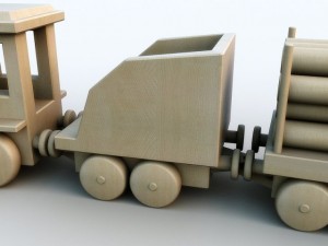 toy wooden train 3D Model
