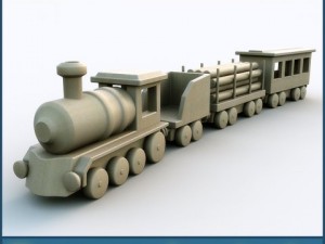 toy wooden train 3Dモデル