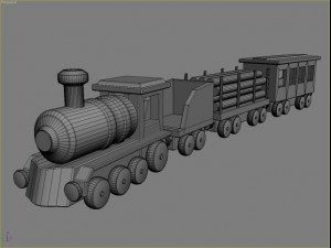 toy wooden train 3D Model