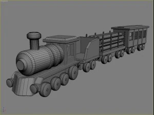 toy wooden train 3D Model