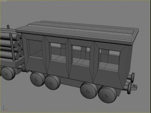 toy wooden train 3D Model