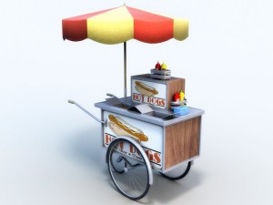 hotdog cart Modello 3D