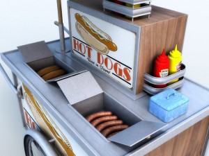 hotdog cart Modello 3D