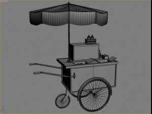 hotdog cart Modello 3D