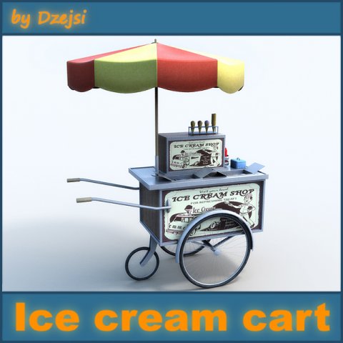 icecream cart Modèle 3D .c4d .max .obj .3ds .fbx .stl .blend 