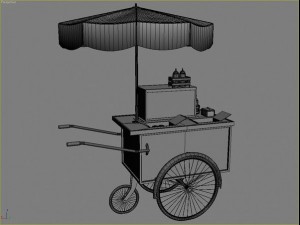 hotdog - icecream cart set 3D Модель