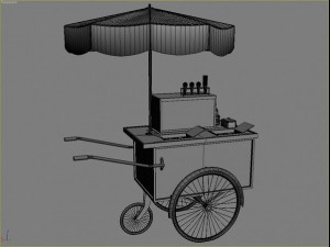 hotdog - icecream cart set 3D Модель