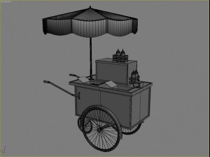 hotdog - icecream cart set 3D Модель