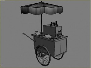 hotdog - icecream cart set 3D Модель