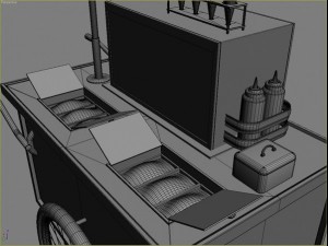 hotdog - icecream cart set 3D Модель