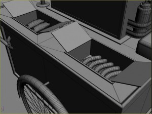 hotdog - icecream cart set 3D Модель