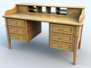 writing desk 3D 모델