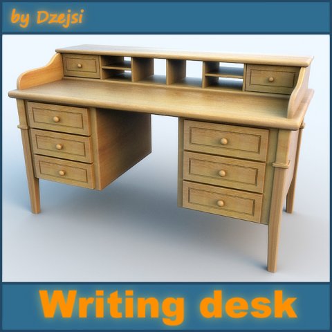 writing desk 3D 모델 .c4d .max .obj .3ds .fbx .stl .blend 
