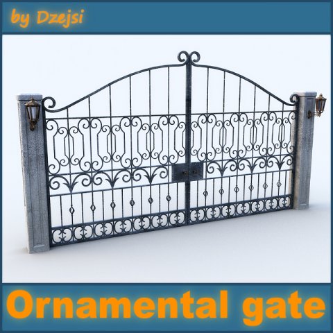 ornamental gate 3D Modell .c4d .max .obj .3ds .fbx .stl .blend