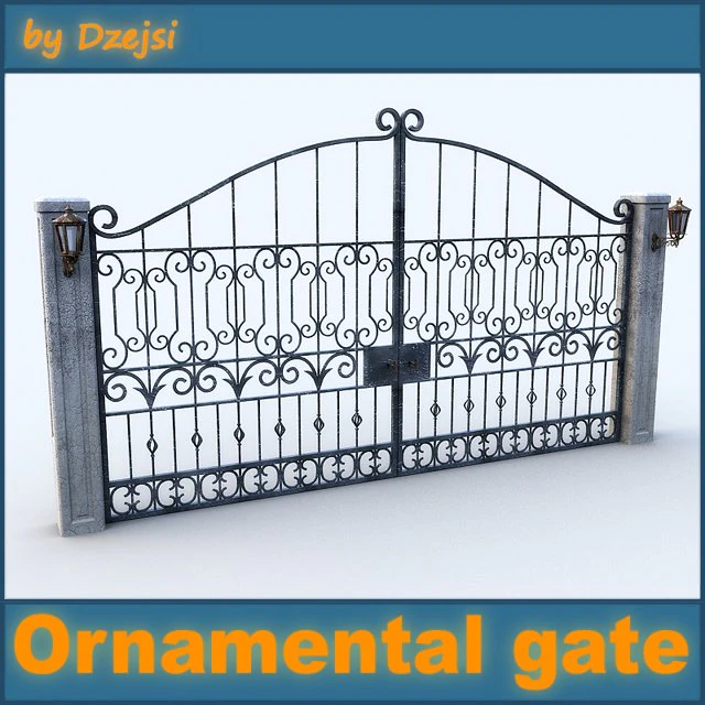 ornamental gate 3D Model .c4d .max .obj .3ds .fbx .stl .blend