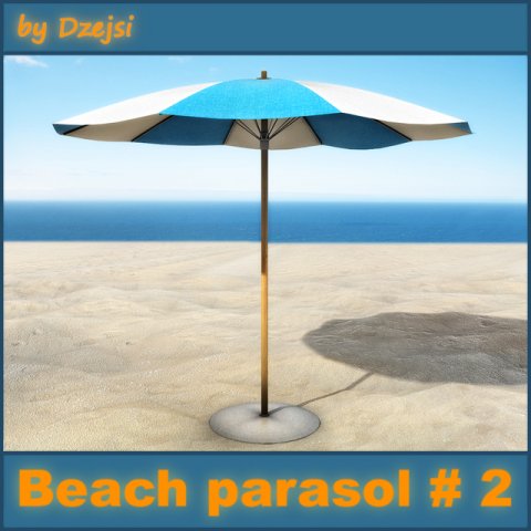 beach parasol 2 3D Model .c4d .max .obj .3ds .fbx .stl .blend 