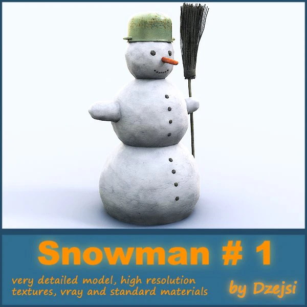 snowman 1 3D Model .c4d .max .obj .3ds .fbx .stl .blend 