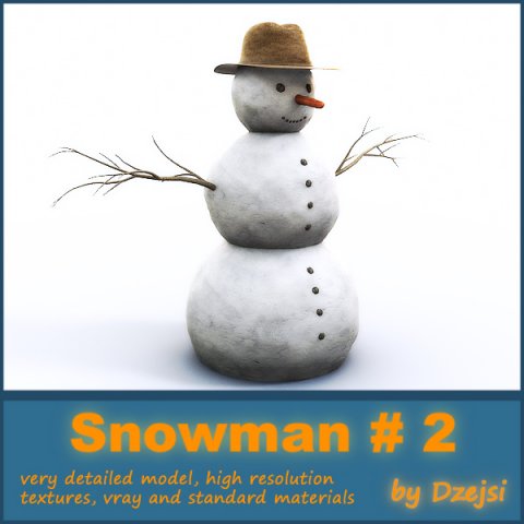 snowman 2 Modèle 3D .c4d .max .obj .3ds .fbx .stl .blend 