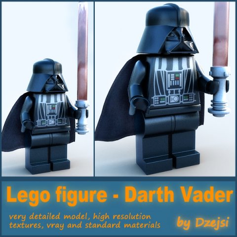 lego figure - darth vader 3D मॉडल .c4d .max .obj .3ds .fbx .stl .blend 