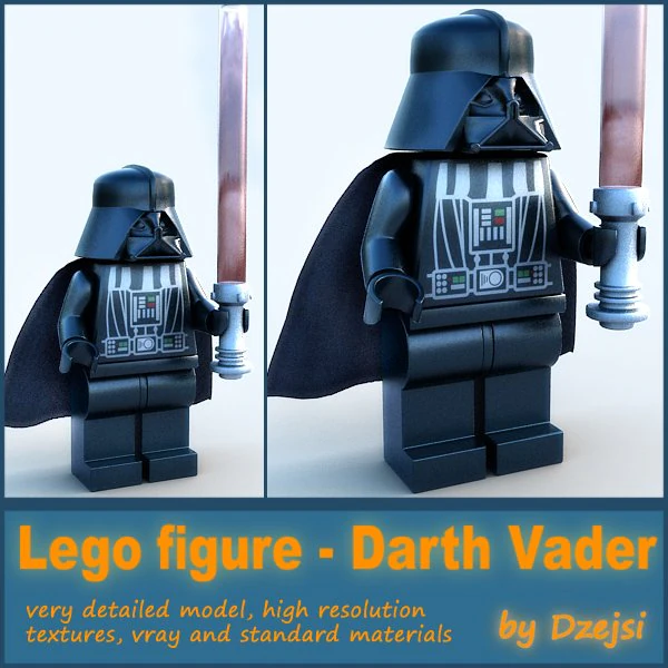 lego figure - darth vader 3D Model .c4d .max .obj .3ds .fbx .stl .blend