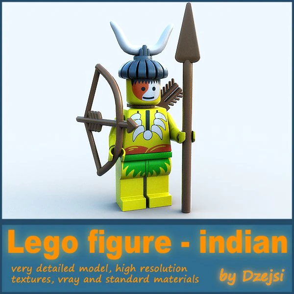 lego figure - indian 3D Model .c4d .max .obj .3ds .fbx .stl .blend 