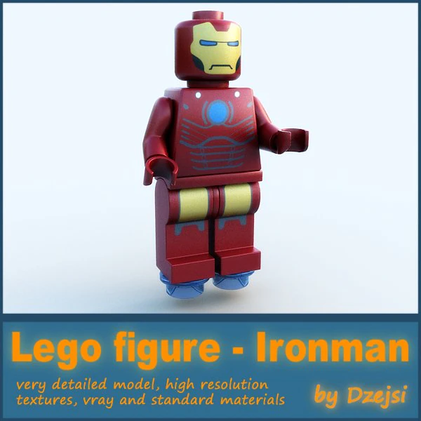 lego figure - ironman 3D Model .c4d .max .obj .3ds .fbx .stl .blend 