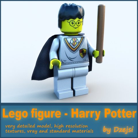 lego figure - harry potter Model 3D .c4d .max .obj .3ds .fbx .stl .blend 