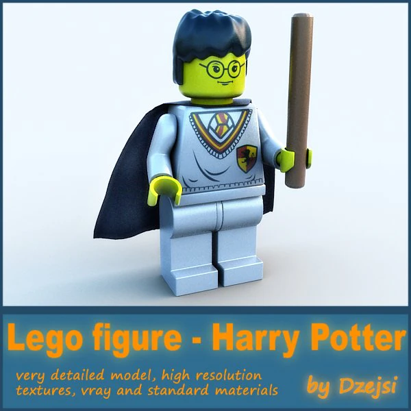 lego figure - harry potter 3D Model .c4d .max .obj .3ds .fbx .stl .blend