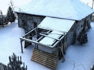 ruined house garden Modelo 3D