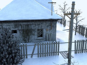 ruined house garden Modelo 3D
