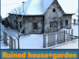 ruined house garden 3D Model