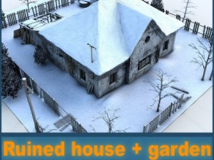 ruined house garden Modelo 3D
