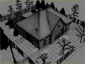 ruined house garden Modelo 3D