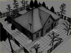 ruined house garden 3D Model