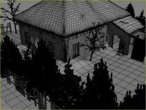 ruined house garden 3D Model
