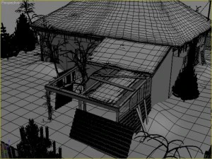 ruined house garden 3D Model