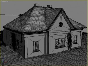 ruined house interior Model 3D